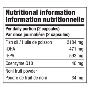 Information Nutritionnelle du produit Omega-Q