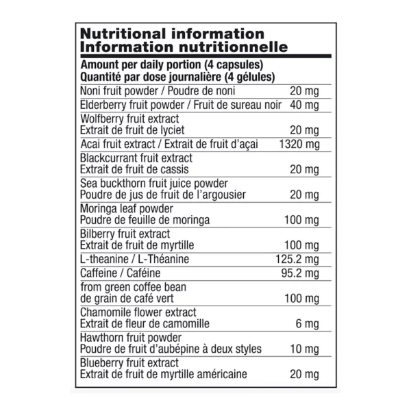 Information Nutritionnelle de Rejuveniix