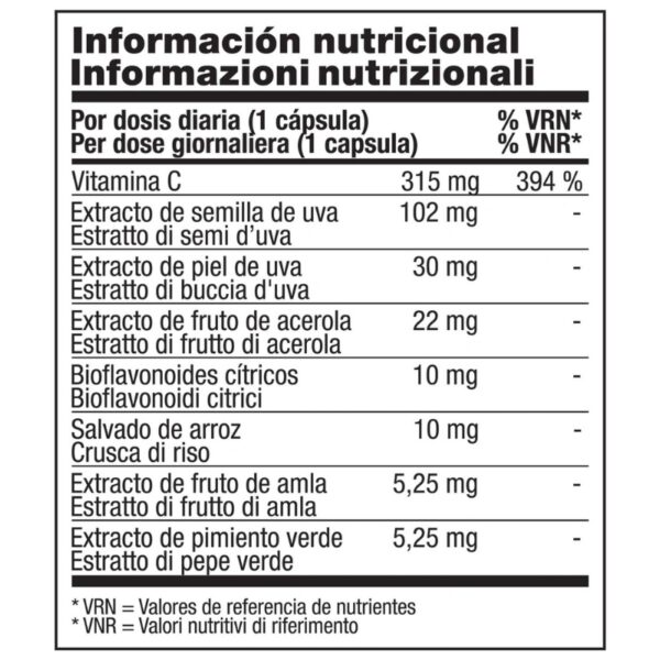 Informazioni nutrizionali su Vinali