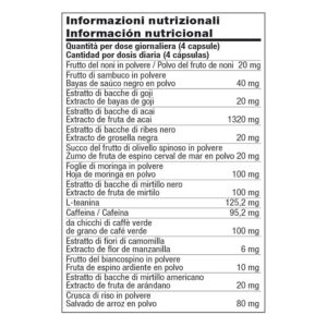 Informazioni nutrizionali su Rejuveniix