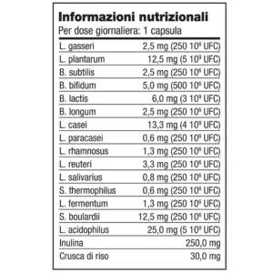 Informazioni nutrizionali di Culturiix