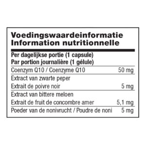 Voedingswaarde-informatie van Biopro-Q per capsule