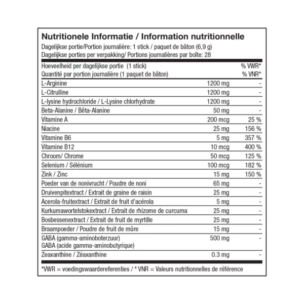 Voedingsinformatie van Nutrifii Renew