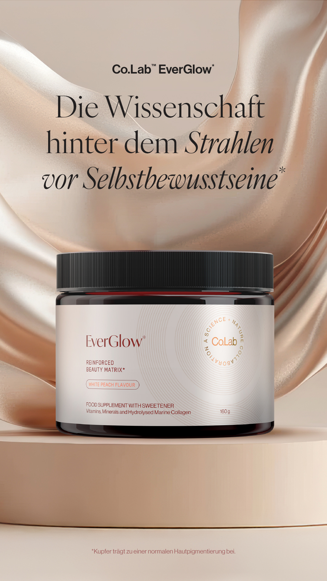 Mobile Darstellung des Produkts EverGlow auf einem Podest