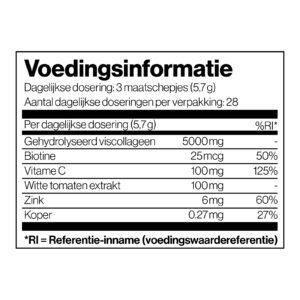 Voedingsinformatie van het product EverGlow