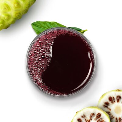 Image d'un verre rempli de Tahitian Noni