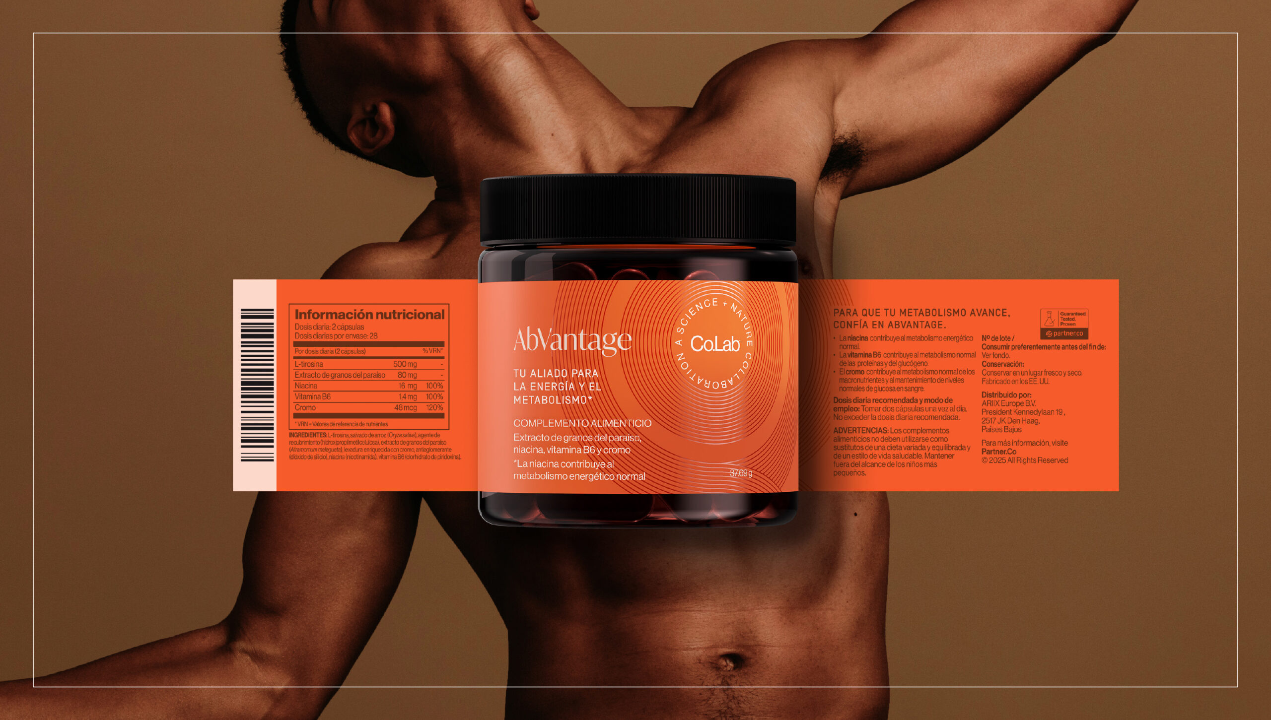 Banner con la información nutricional del producto AbVantage