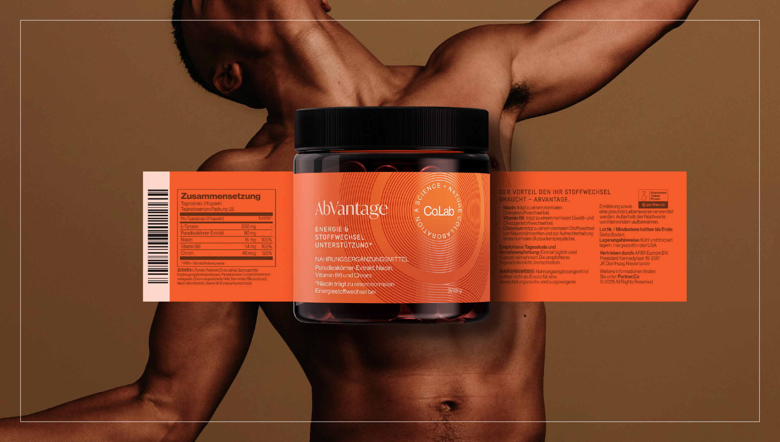 Banner mit den Nährwertinformationen des Produkts AbVantage