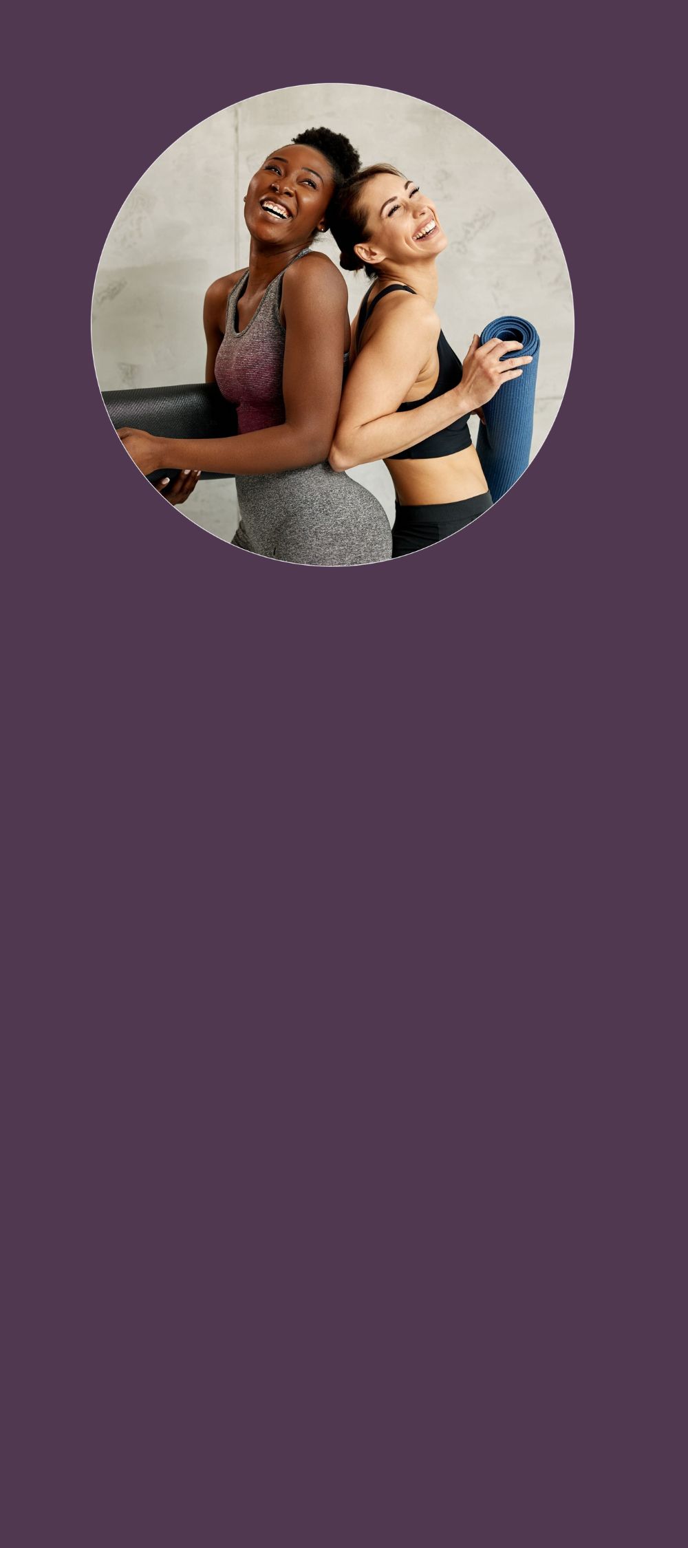 Banner con 2 donne in abbigliamento sportivo per mobile