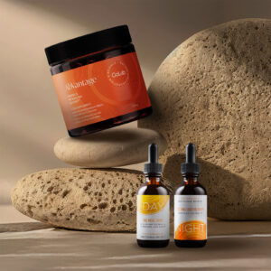 Image des produits AbVantage et Gouttes Jour et Nuit avec un décor