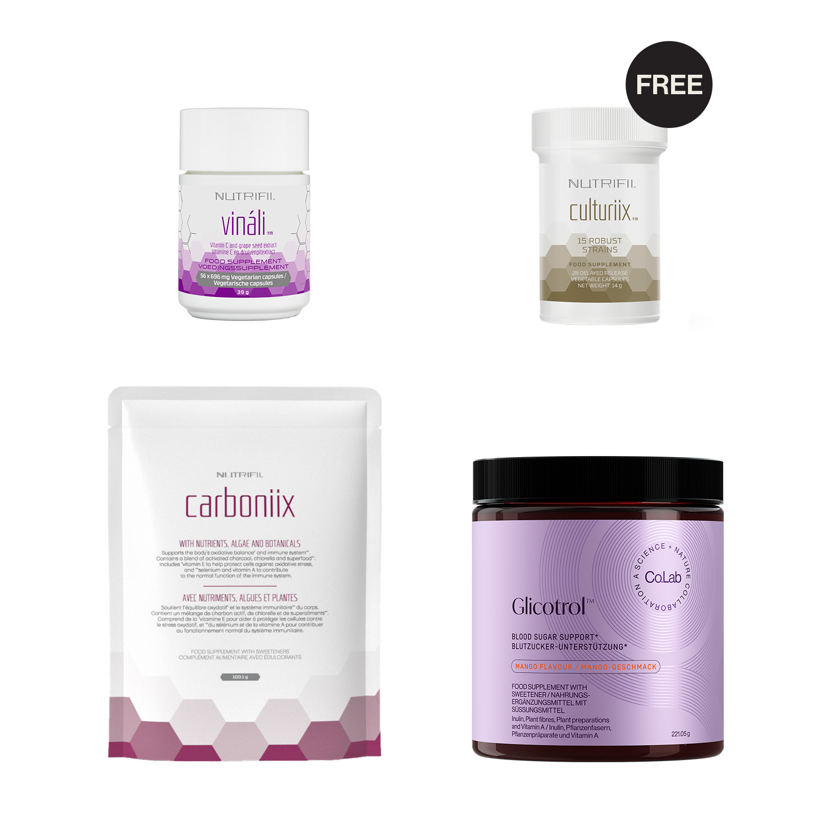 Pack Golden Reward - balance Pro : Carboniix + Glicotrol + Vinali + Culturiix Gratuit