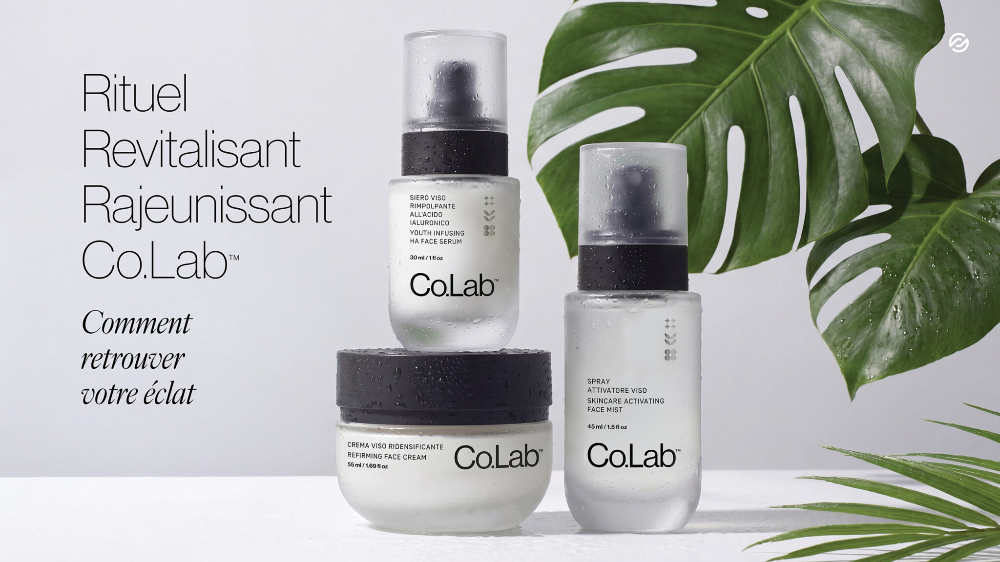 Rituel revitalisant et rajeunissant Co.Lab™ avec sérum, brume et crème visage