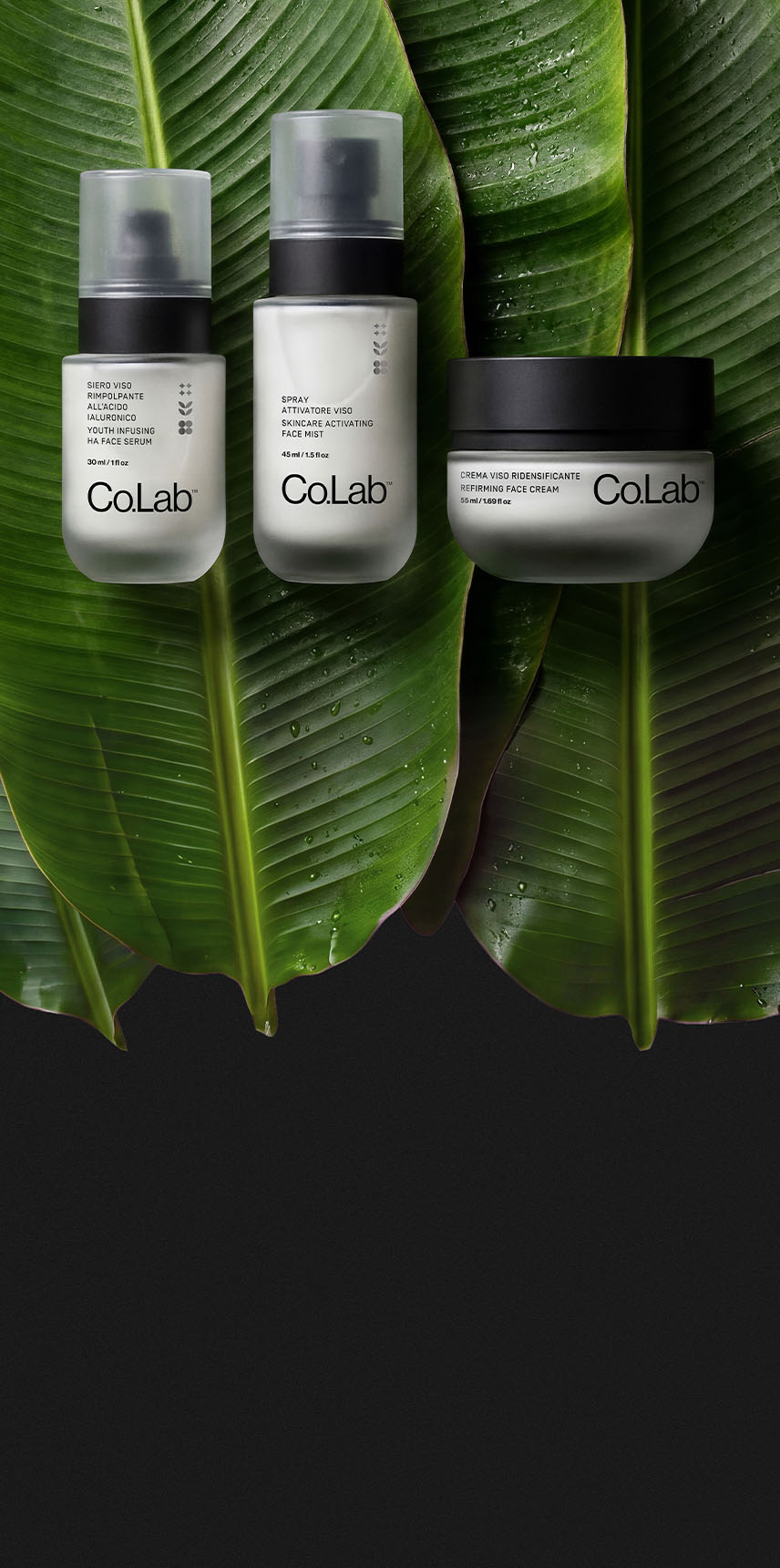 Bannière mobile : Trio de soins visage Co.Lab™ avec sérum, brume et crème raffermissante